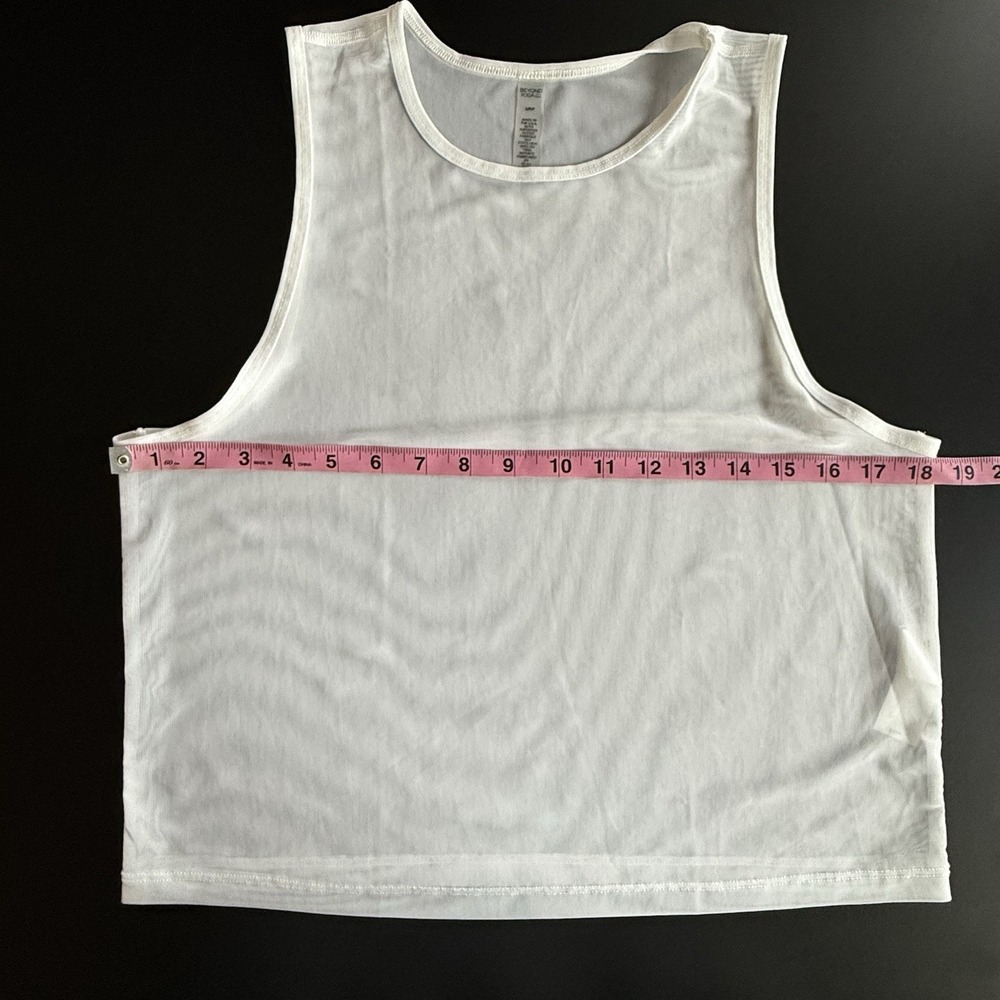 Beyond Yoga Mesh Sleeveless Tank Top Crew Neck White Breathable - Size S - Picture 5 of 6